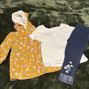 Little Lass Yellow Floral Hoodie Set